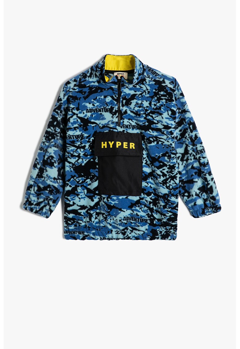 Bluza de trening din fleece cu imprimeu camuflaj