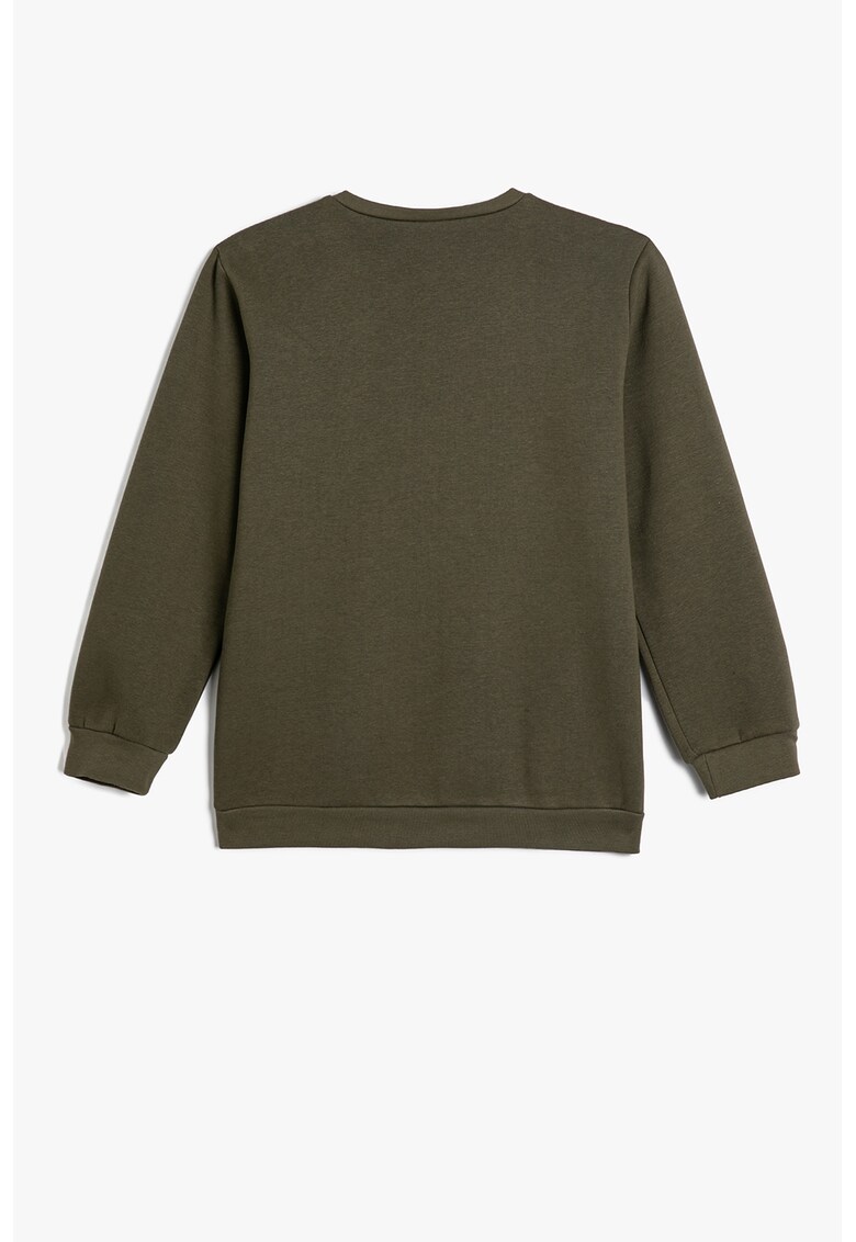 Bluza de trening cu captuseala din fleece si imprimeu frontal
