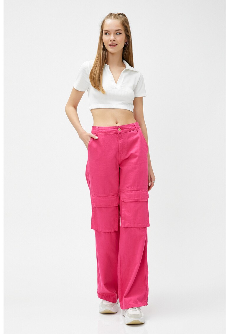 Tricou polo crop