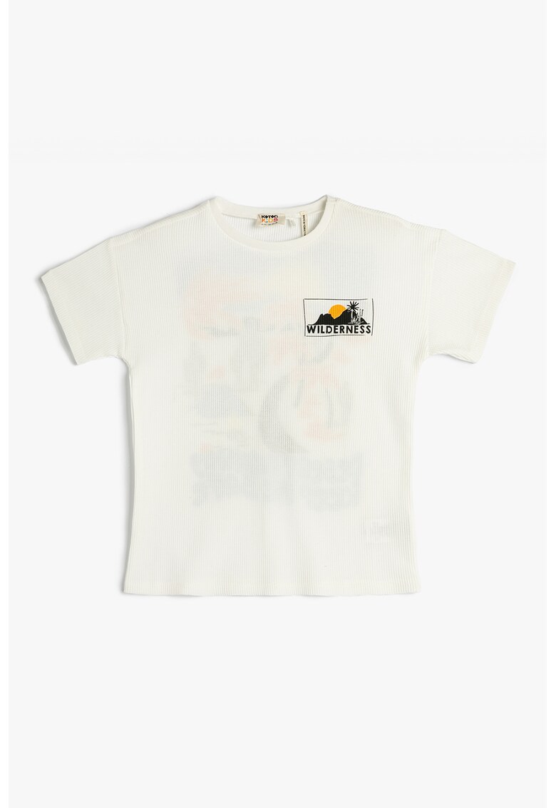 Tricou cu imprimeu pe partea din spate si striatii