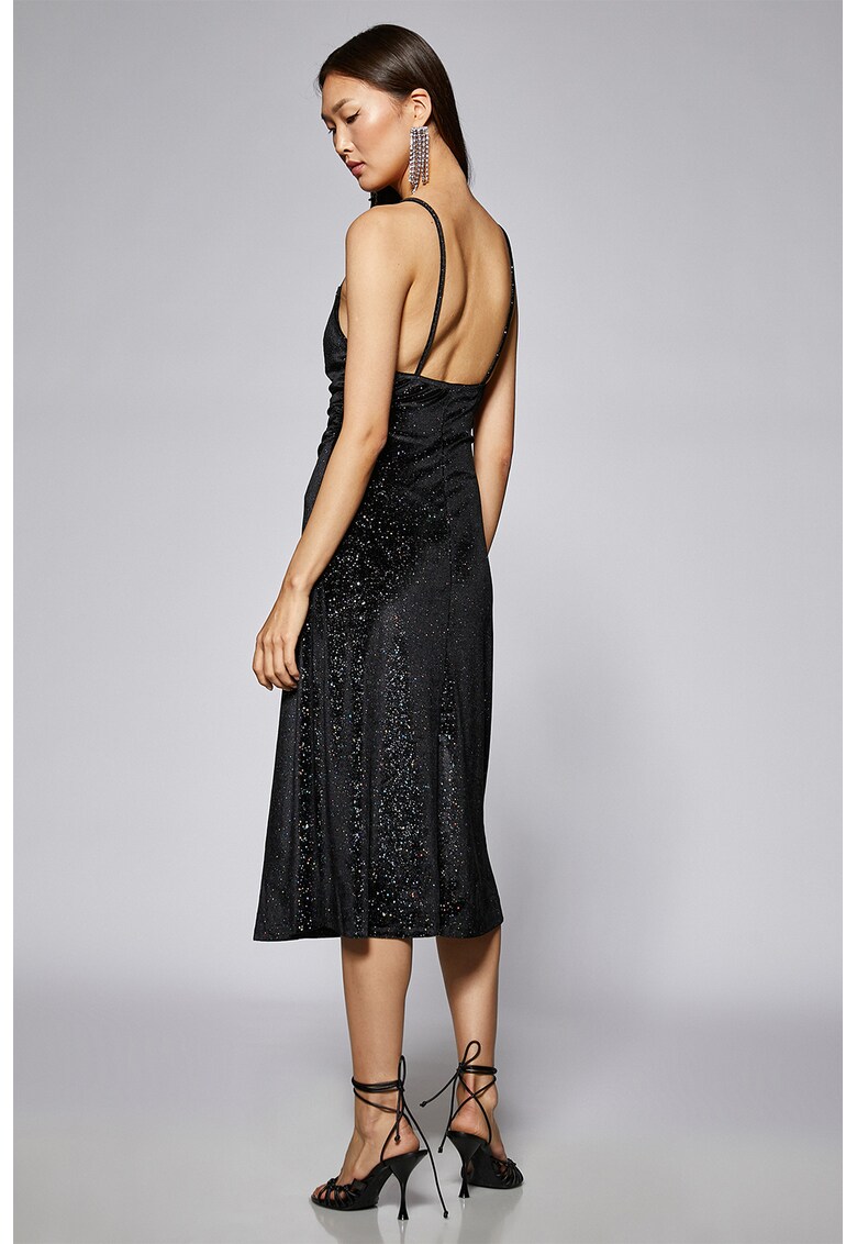 Rochie midi cu aspect stralucitor