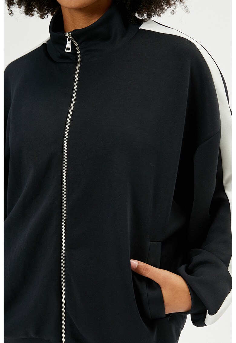 Bluza de trening din amestec de modal cu fermoar