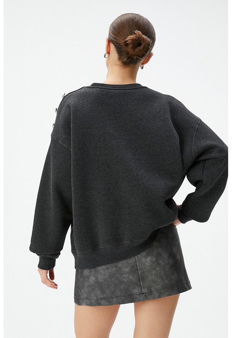 Bluza de trening cu nasturi decorativi