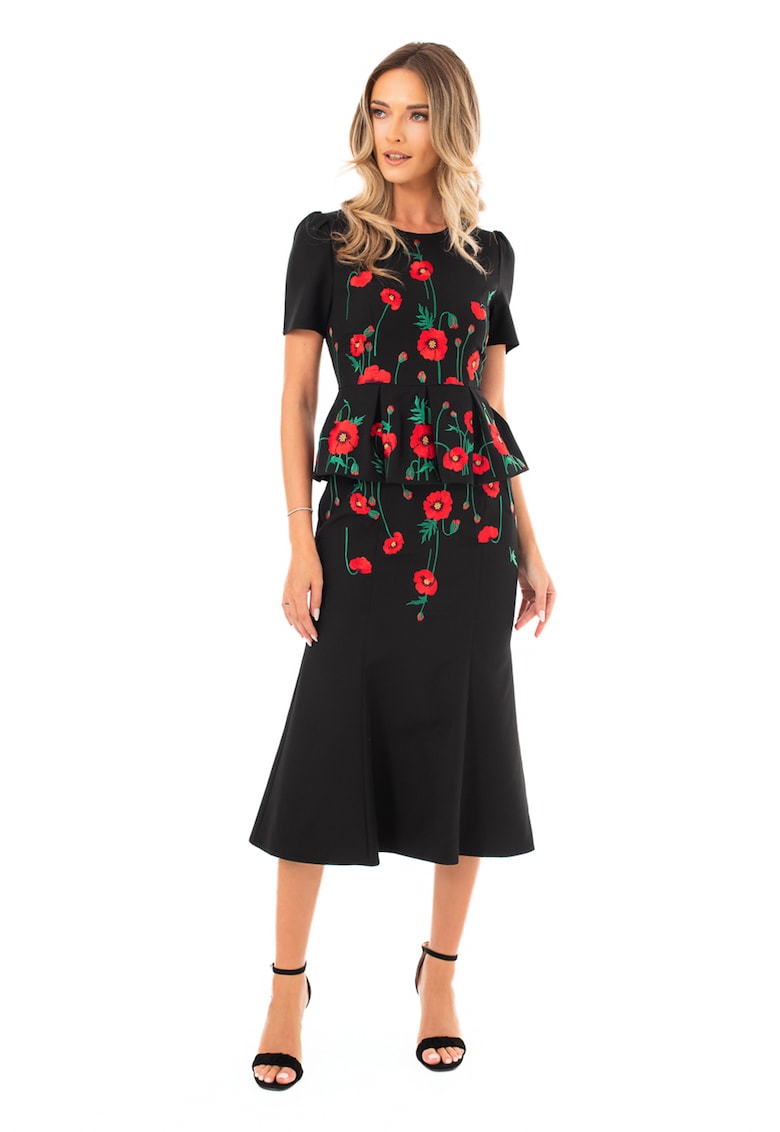 Rochie midi cu model floral