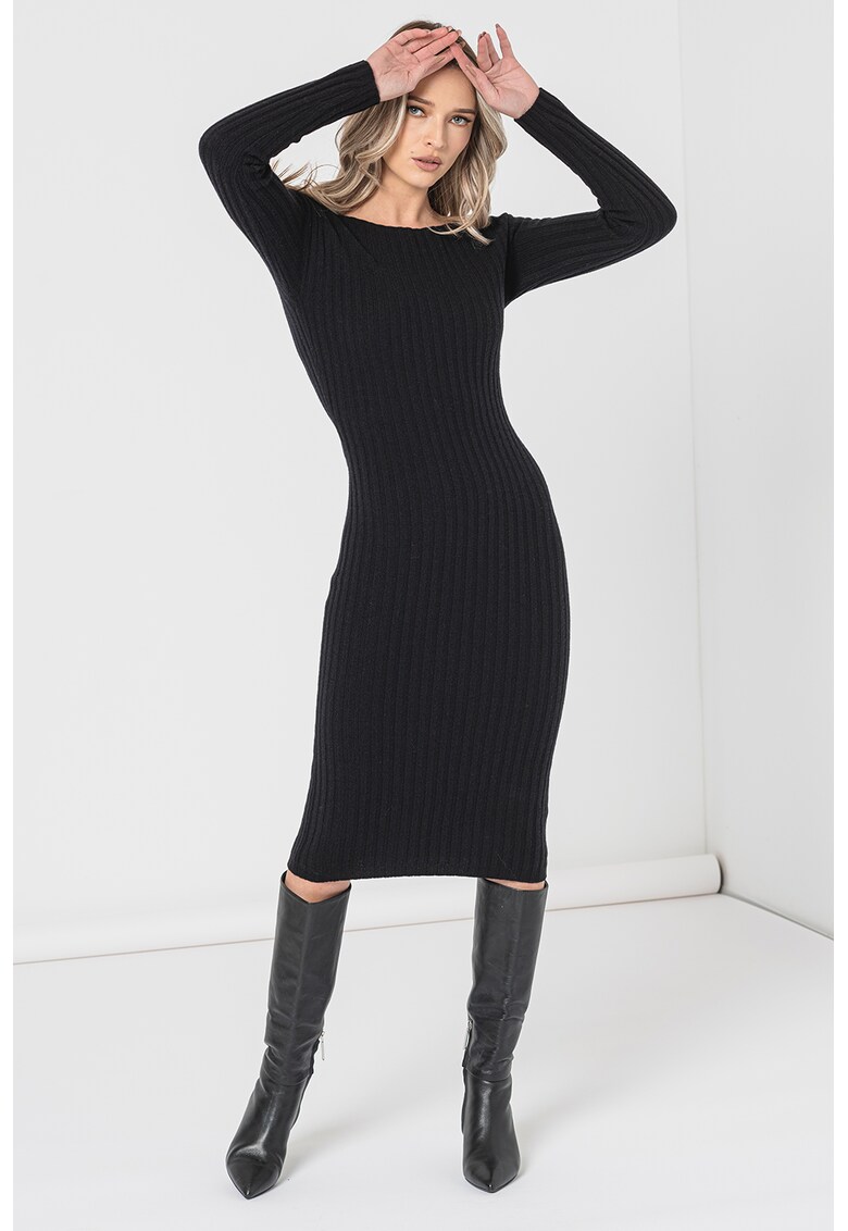 Rochie-pulover din amestec de lana cu croiala bodycon