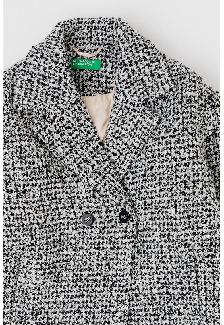 Palton din amestec de lana cu nasturi