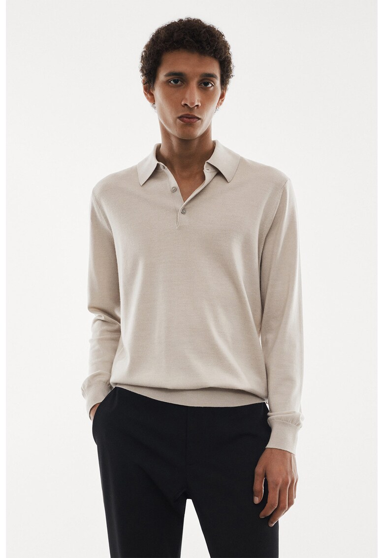 Mango Пуловер Willys от мерино с яка за Мъже Mango Пуловер Willys от мерино с яка за Мъже