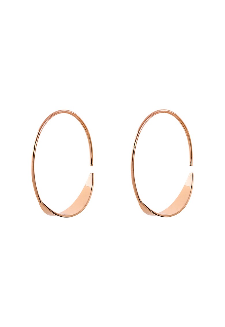 Cercei rotunzi placati cu aur rose de 18k