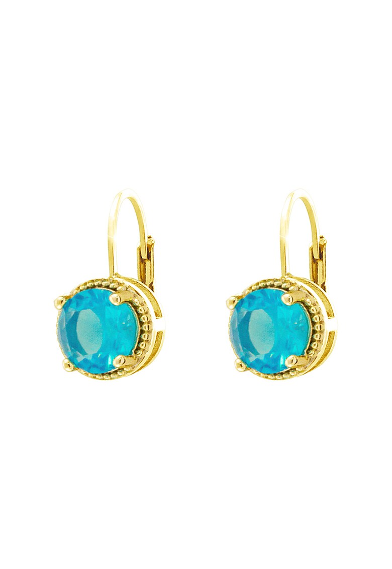 Cercei placati cu aur de 18k si zirconia