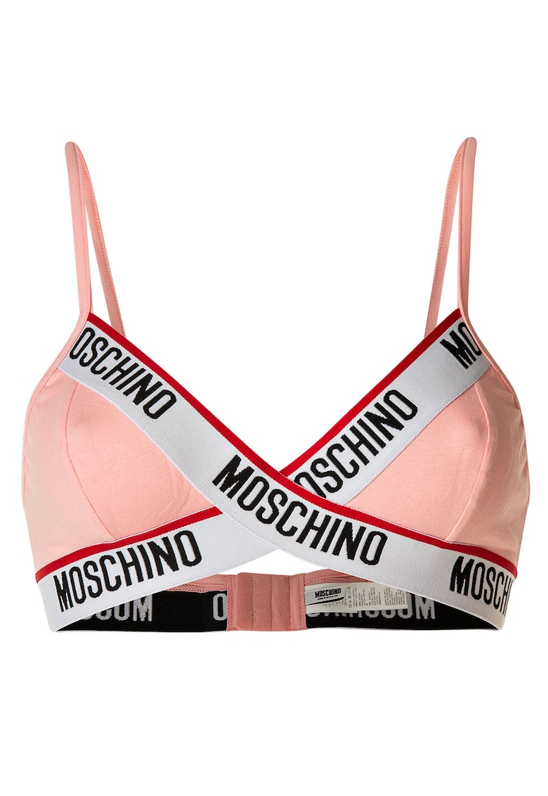Sutien cu cupe triunghiulare si benzi logo