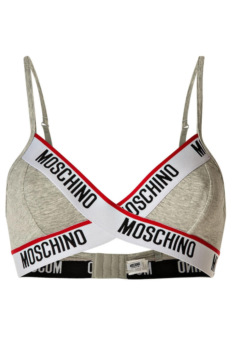 Sutien cu cupe triunghiulare si benzi logo