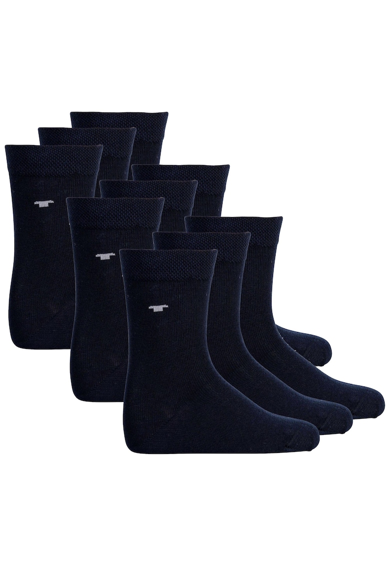 Tom Tailor Set de sosete scurte uni - 9 perechi - Albastru