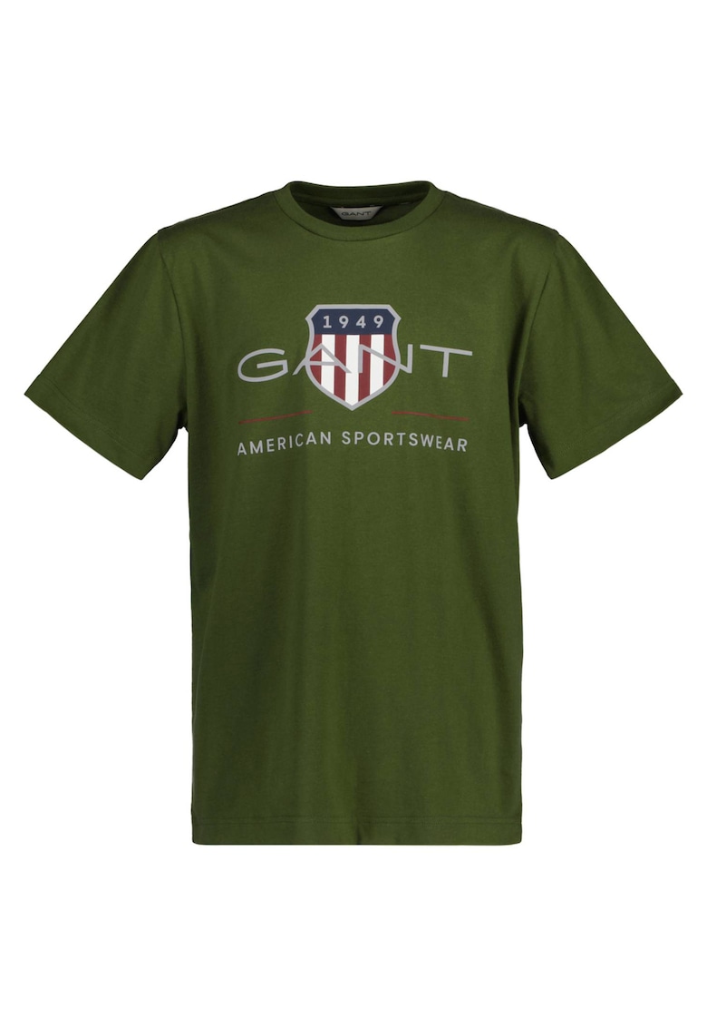 Tricou de bumbac cu logo Archive Shield - Kaki