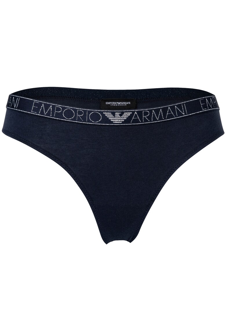 Set de chiloti tanga cu banda logo in talie essential - 2 perechi