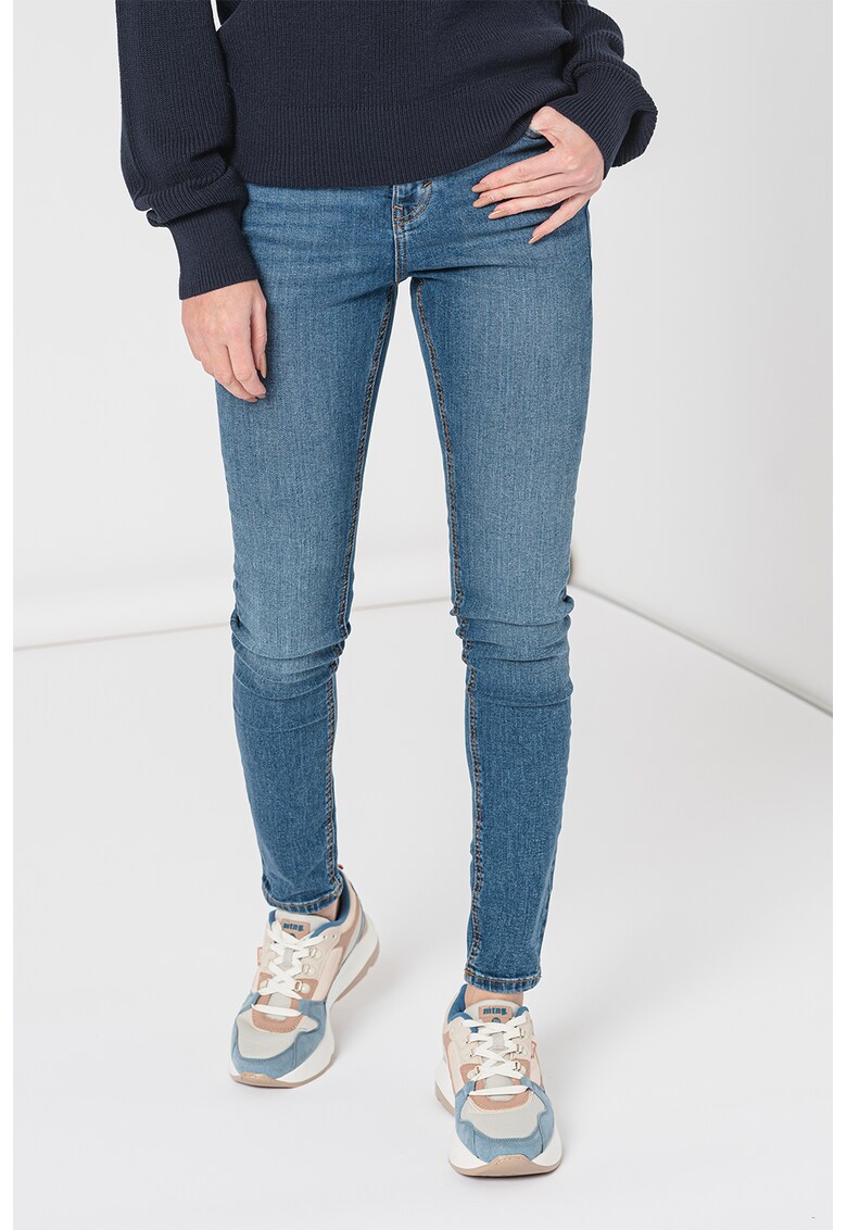 Blugi slim fit cu aspect decolorat