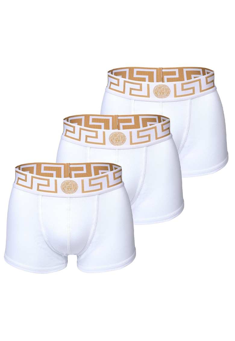Set de boxeri cu benzi logo - 3 perechi - Alb
