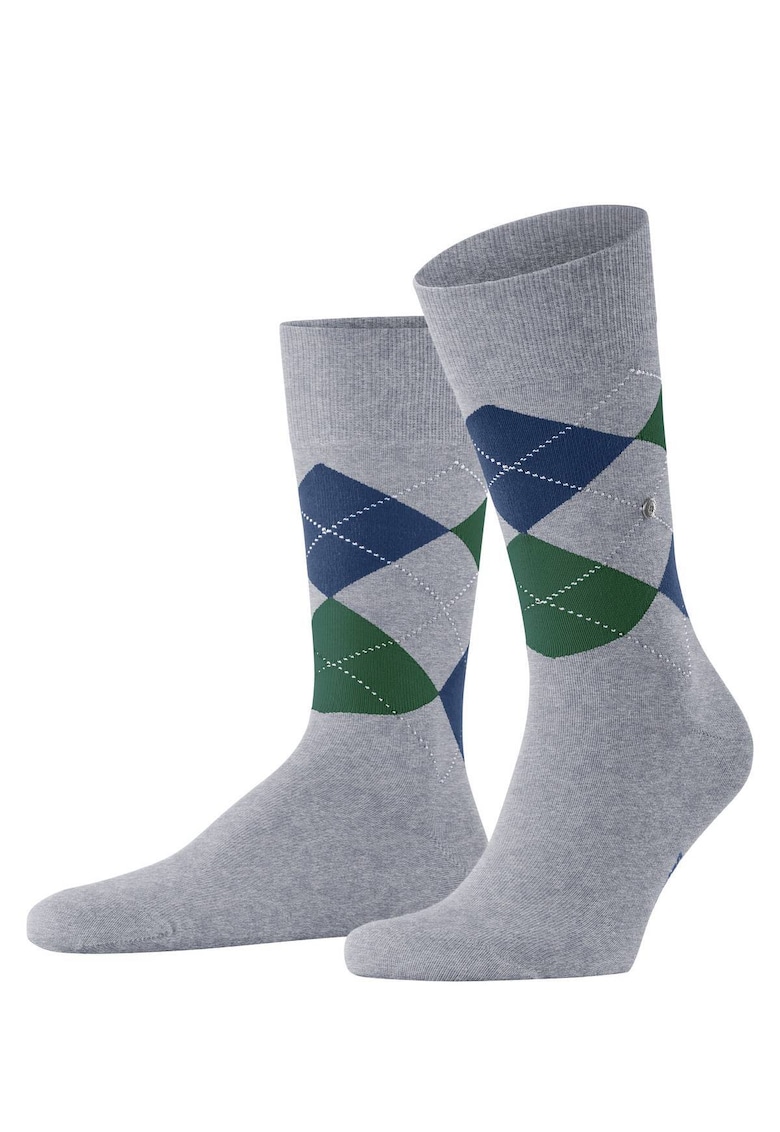 Burlington Sosete lungi cu model Emblem King 12633 - Verde/Gri deschis/Albastru