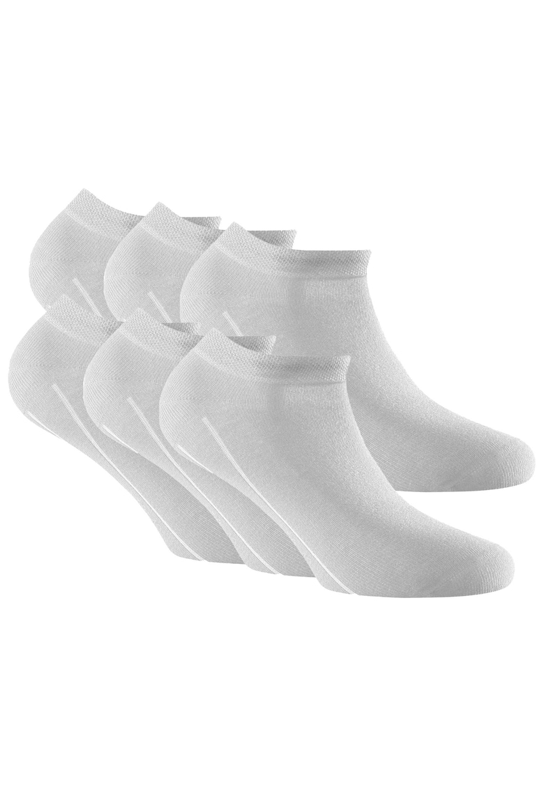 Set de sosete unisex pana la glezna 14347 - 6 perechi - Alb