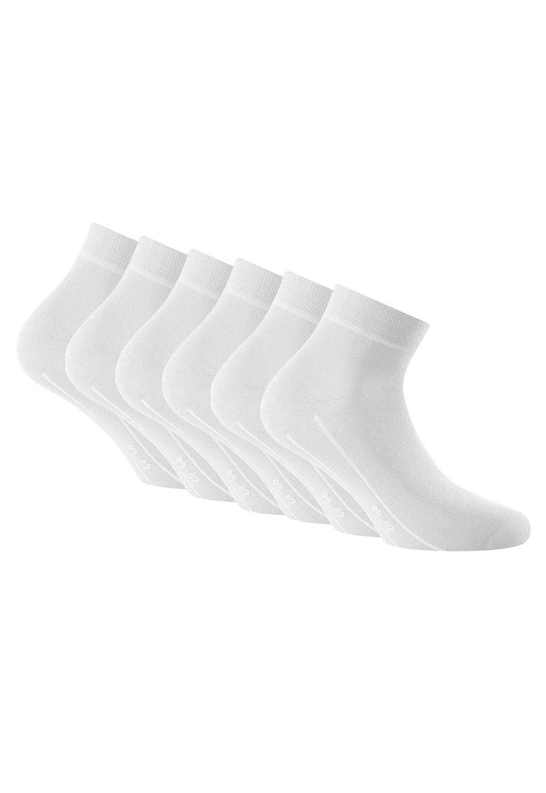 Rohner basic Rohner - Set de sosete pana la glezana - unisex - 6 perechi - Alb