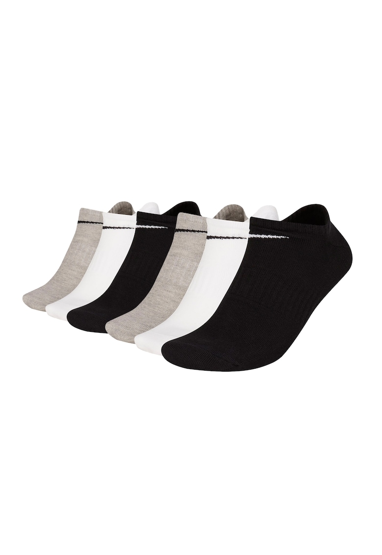 Nike Set de sosete unisex pana la glezna - 6 perechi - Alb/Negru/Gri