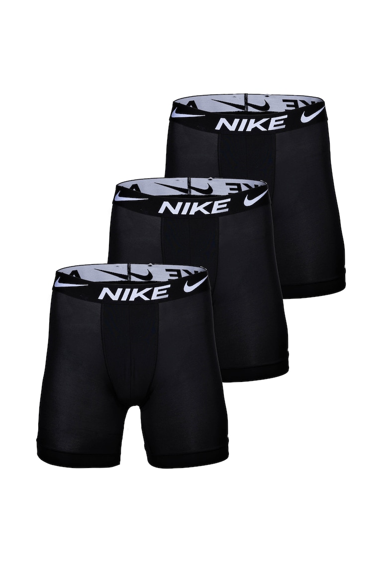 Set de boxeri cu banda logo in talie - 3 perechi - Negru
