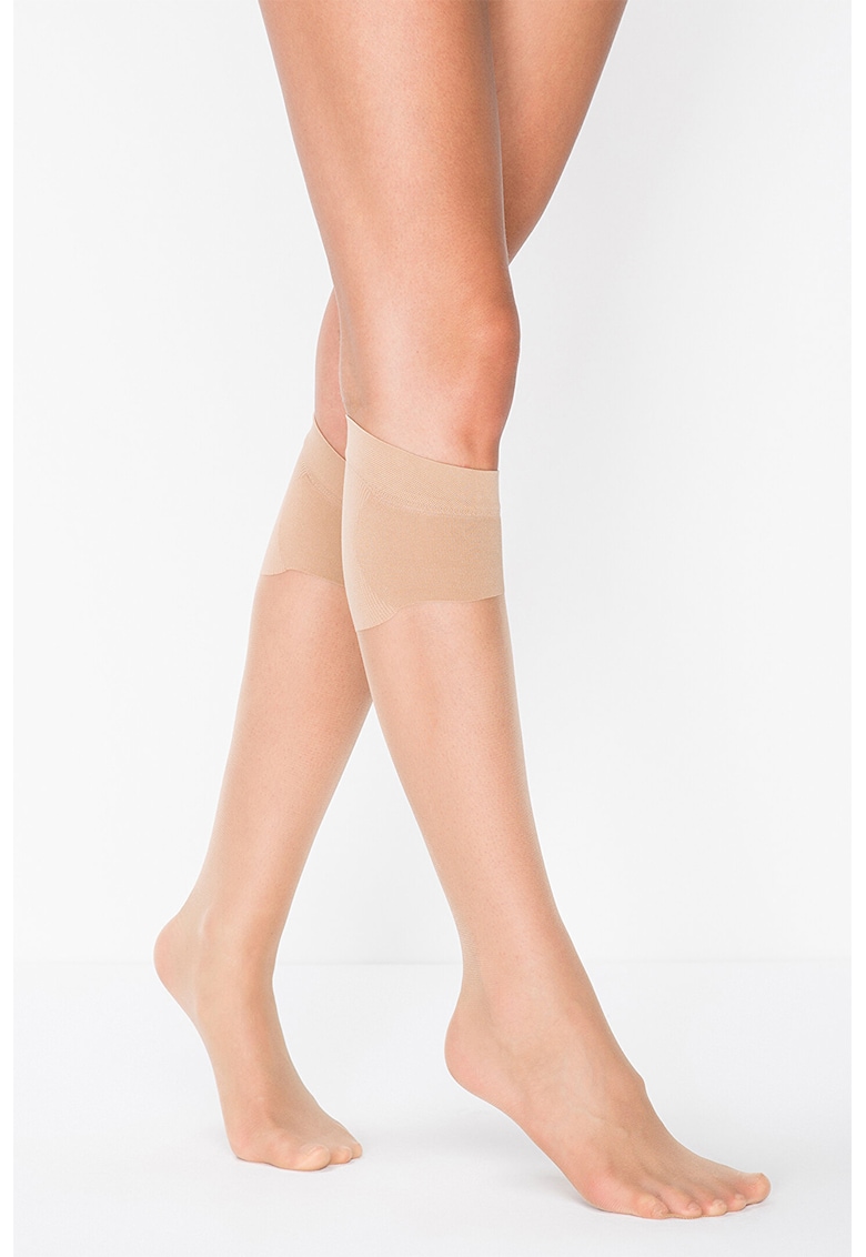 Sosete lungi pana la genunchi cu model uni - 1 pereche - Bej