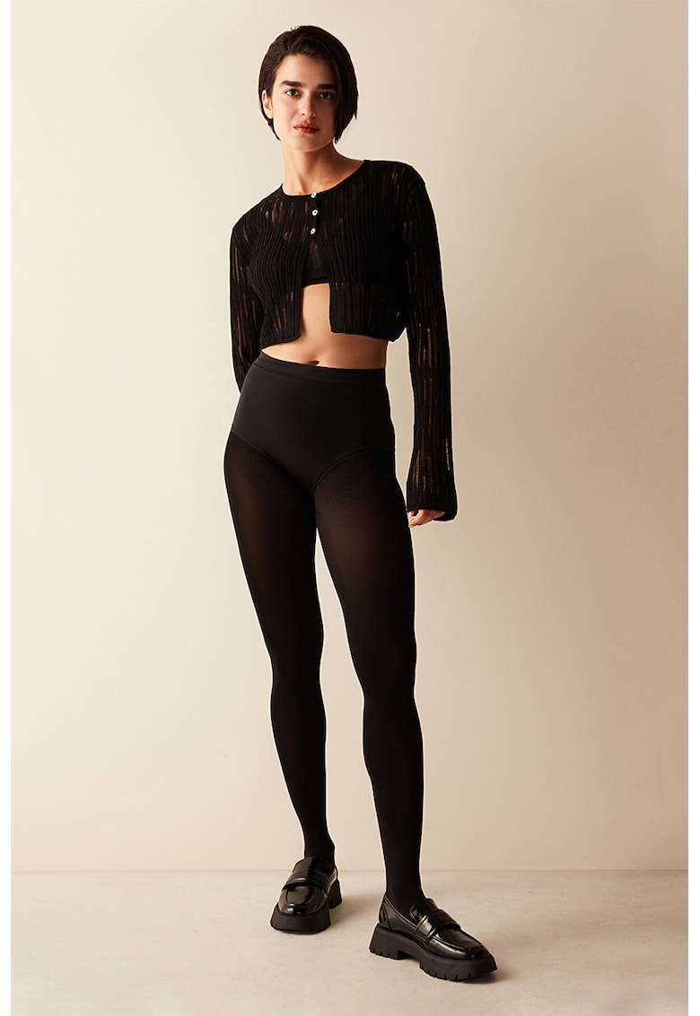 Dres uni cu talie inalta - Negru