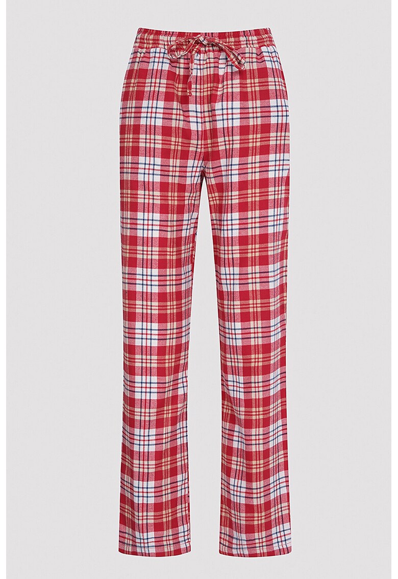 Pantaloni de pijama in carouri - cu talie elastica