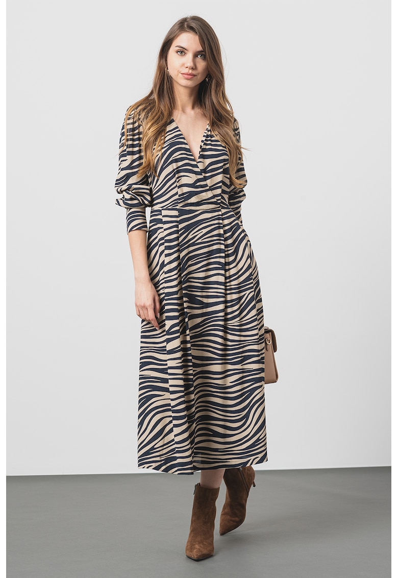 Rochie midi cu model zebra