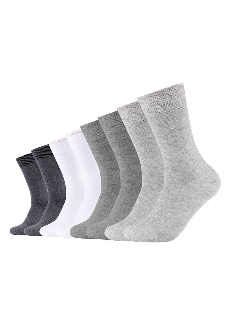 s.Oliver Set de sosete lungi unisex - 8 perechi - Alb/Gri