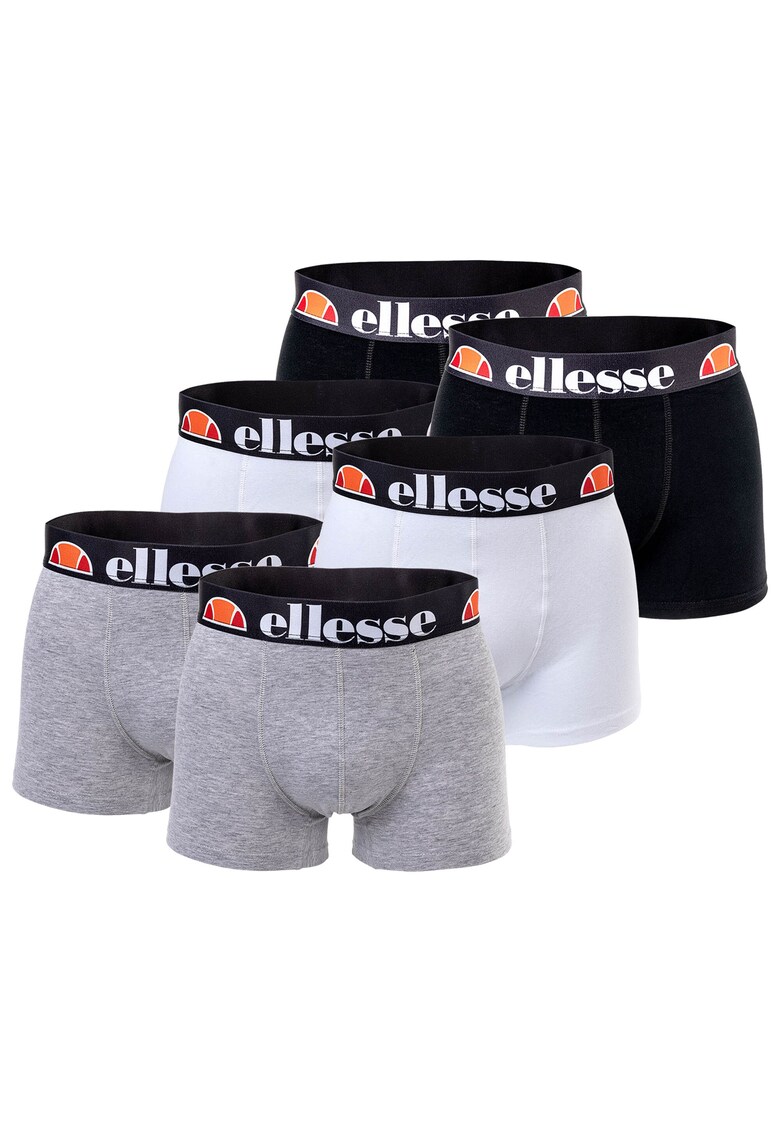 ELLESSE Боксерки с лого на талията - 6 чифта цвят: черен - сив