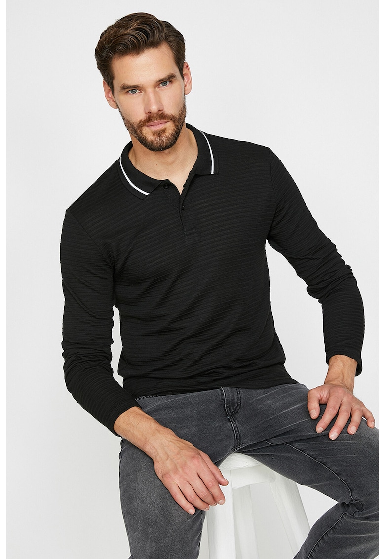 Bluza polo texturata
