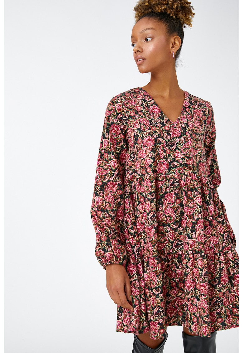 Rochie babydoll cu imprimeu floral