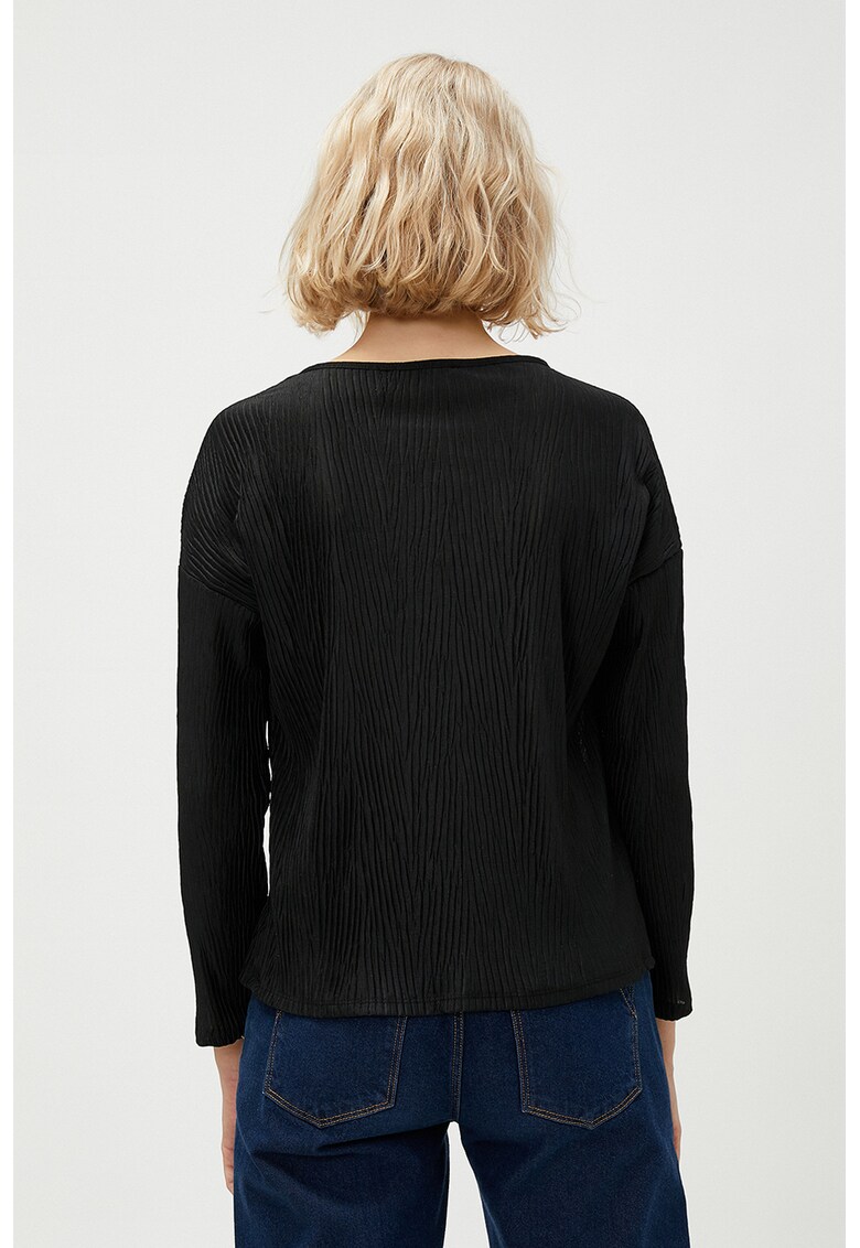 Bluza texturata cu maneci cazute