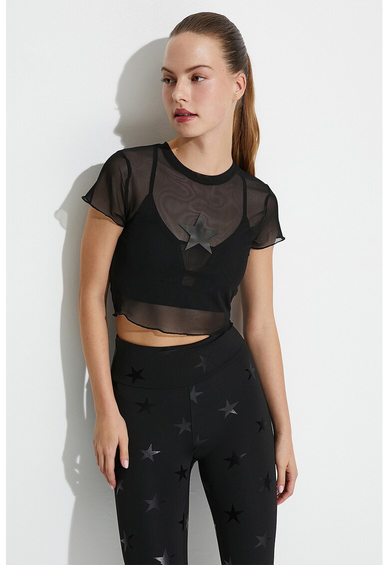 Tricou crop de plasa