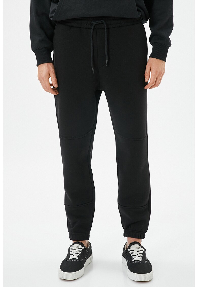 Pantaloni de trening din amestec de bumbac cu buzunare laterale