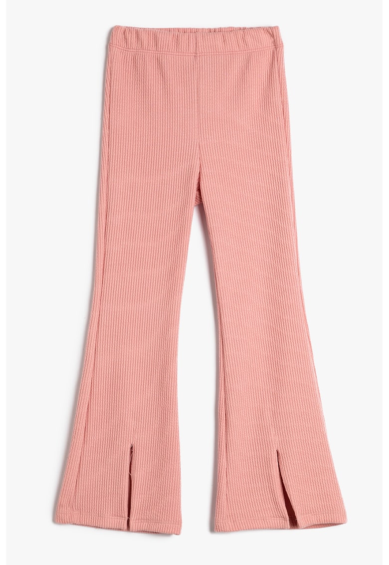 Pantaloni ampli striati cu slituri la terminatie
