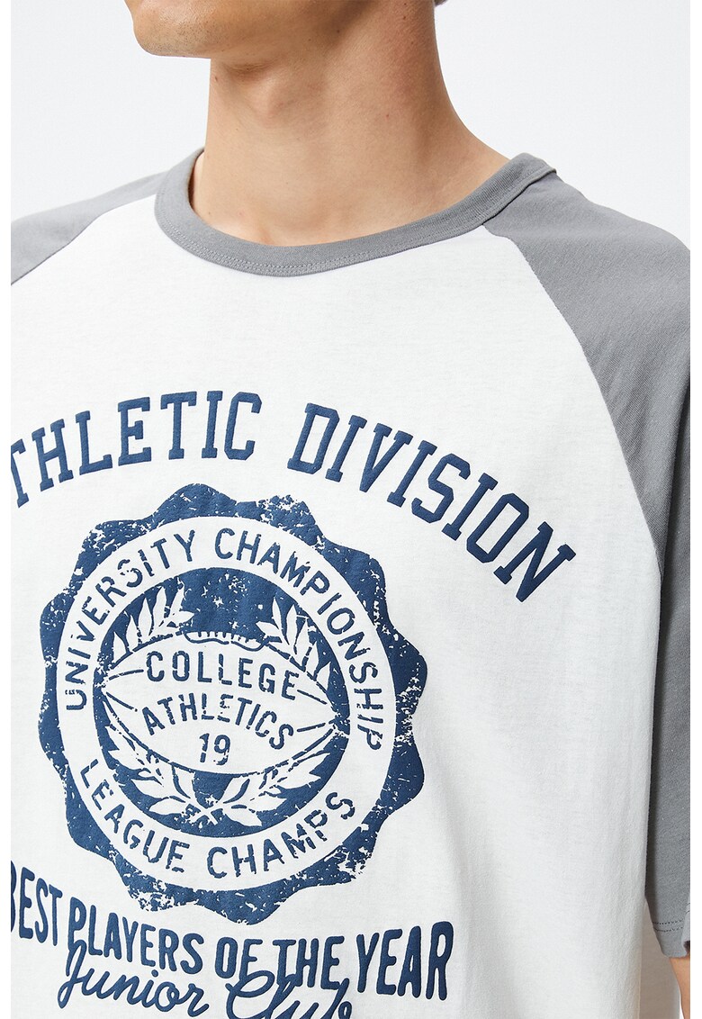 Tricou de bumbac cu maneci raglan