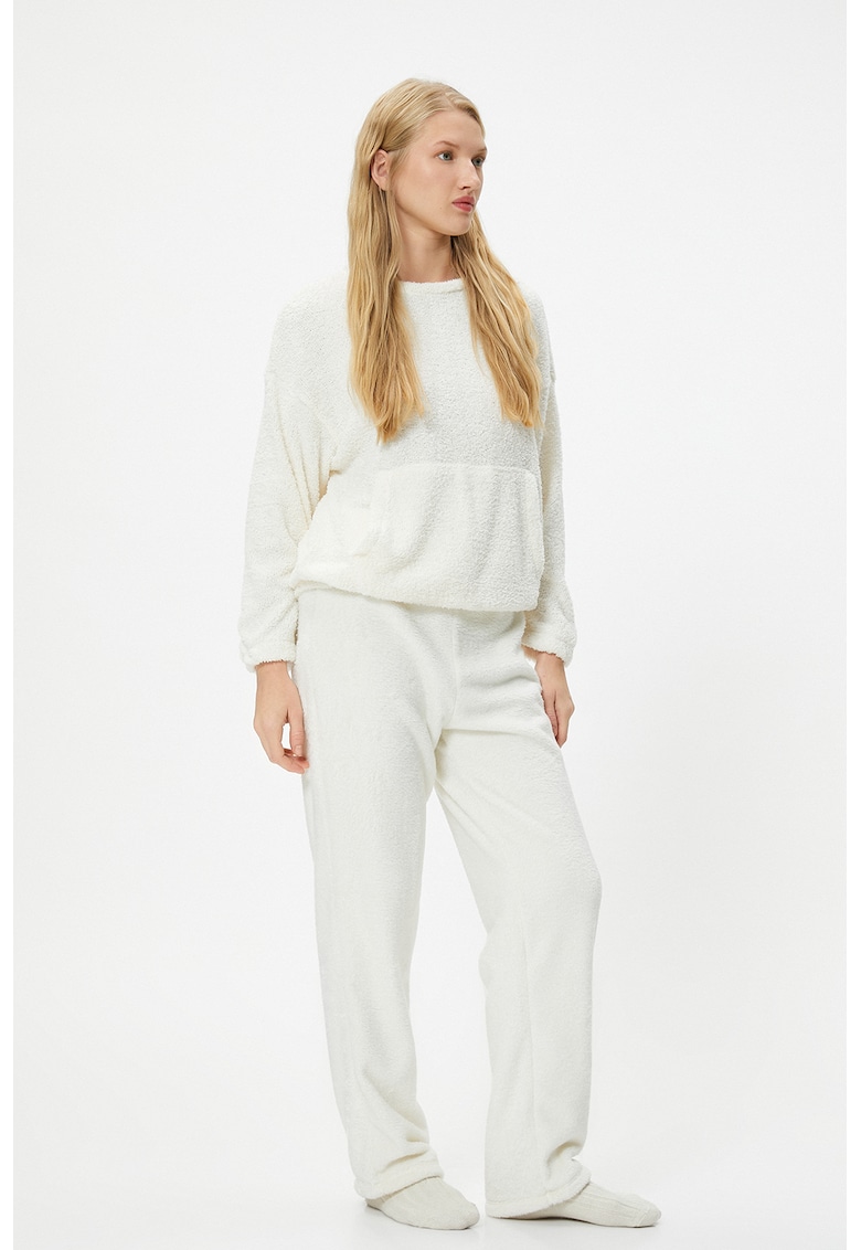 Pantaloni lejeri de pijama cu snur in talie