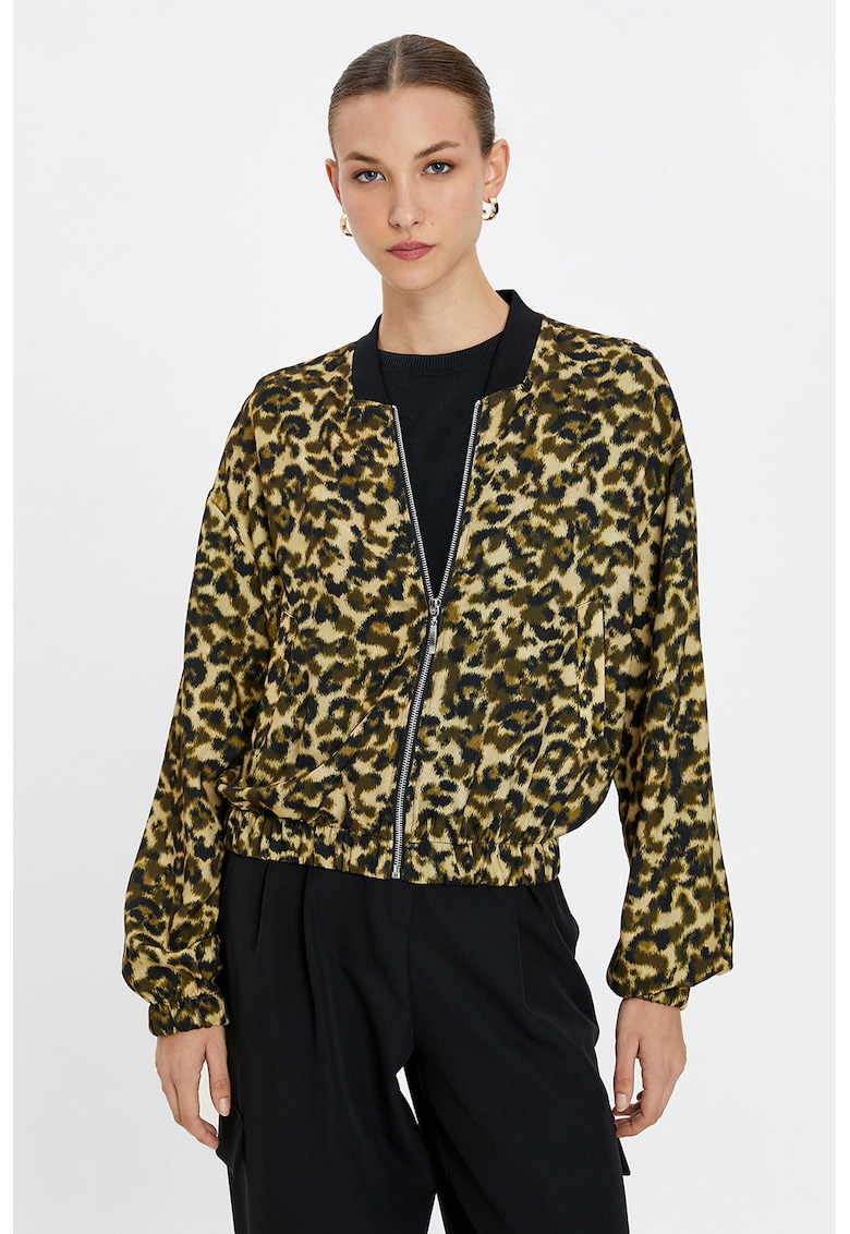 Jacheta bomber cu animal print