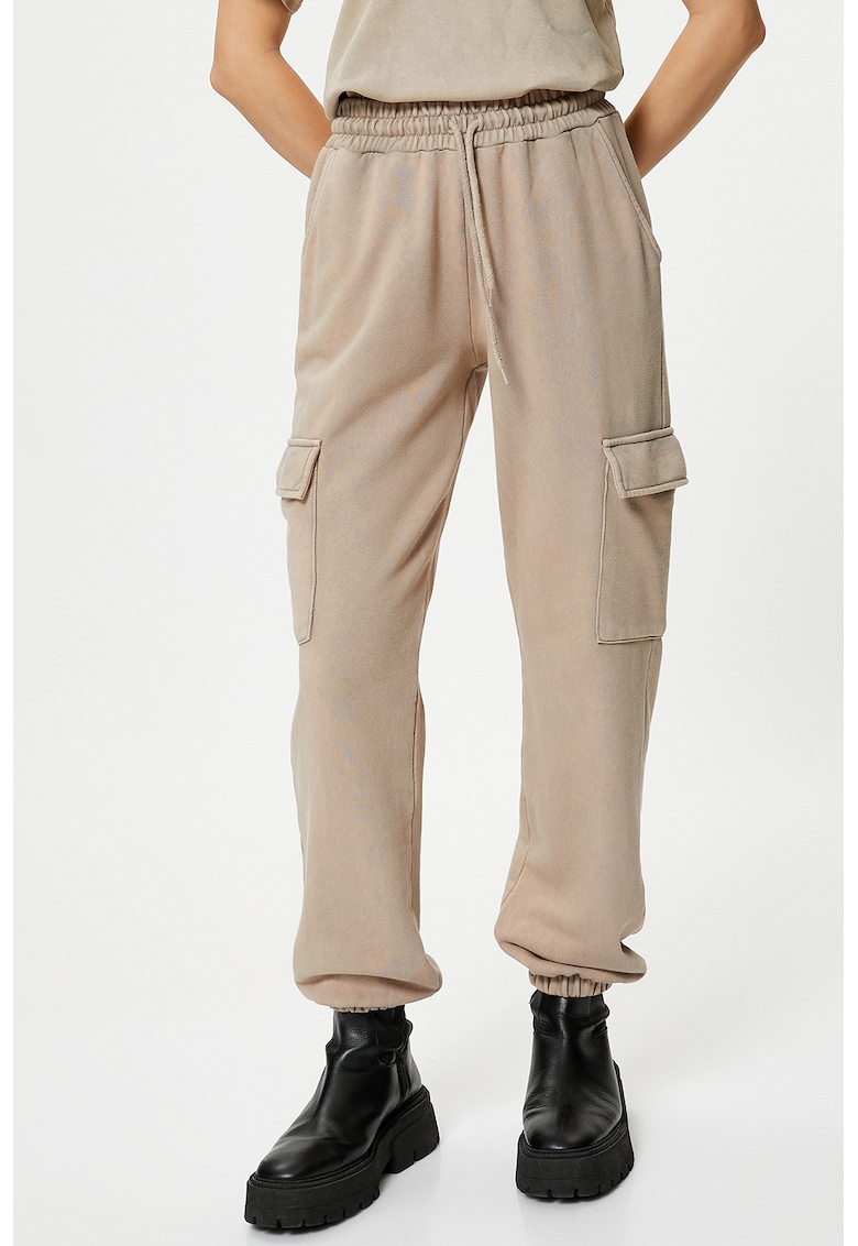 Pantaloni cargo de trening cu snur