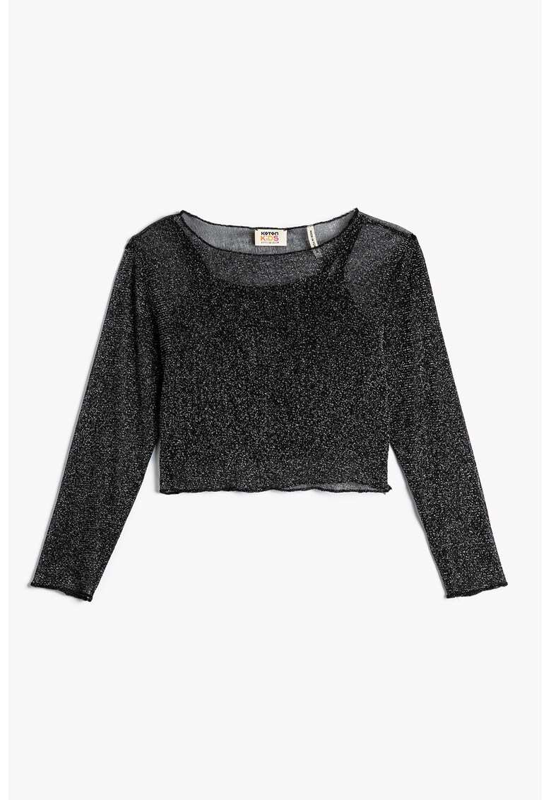 Bluza crop cu aspect stralucitor