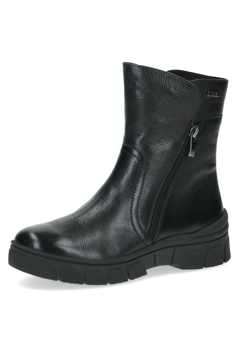Botine din piele naturala - neagra