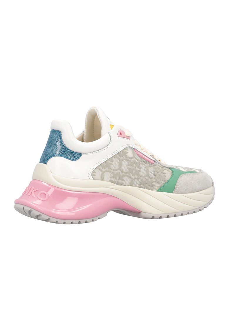 Pinko - Pantofi sport cu garnituri de piele intoarsa si piele Ariel