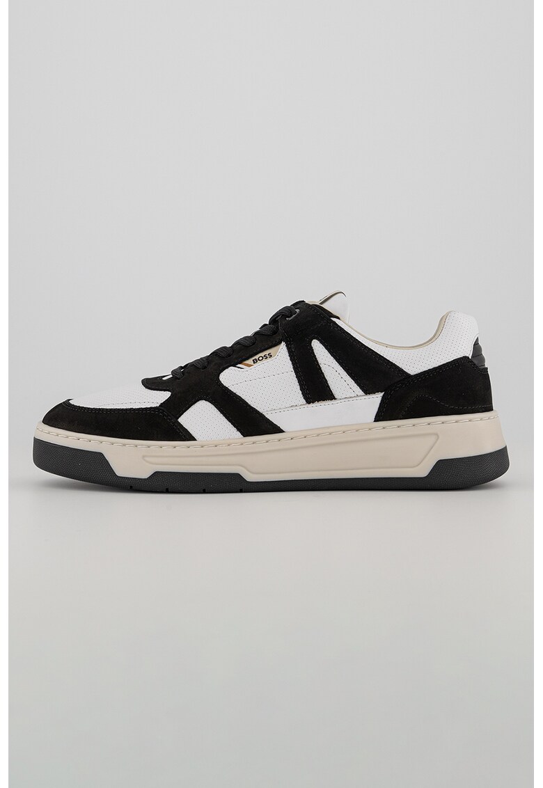 Pantofi sport de piele cu garnituri contrastante Baltimore - Negru/Alb optic