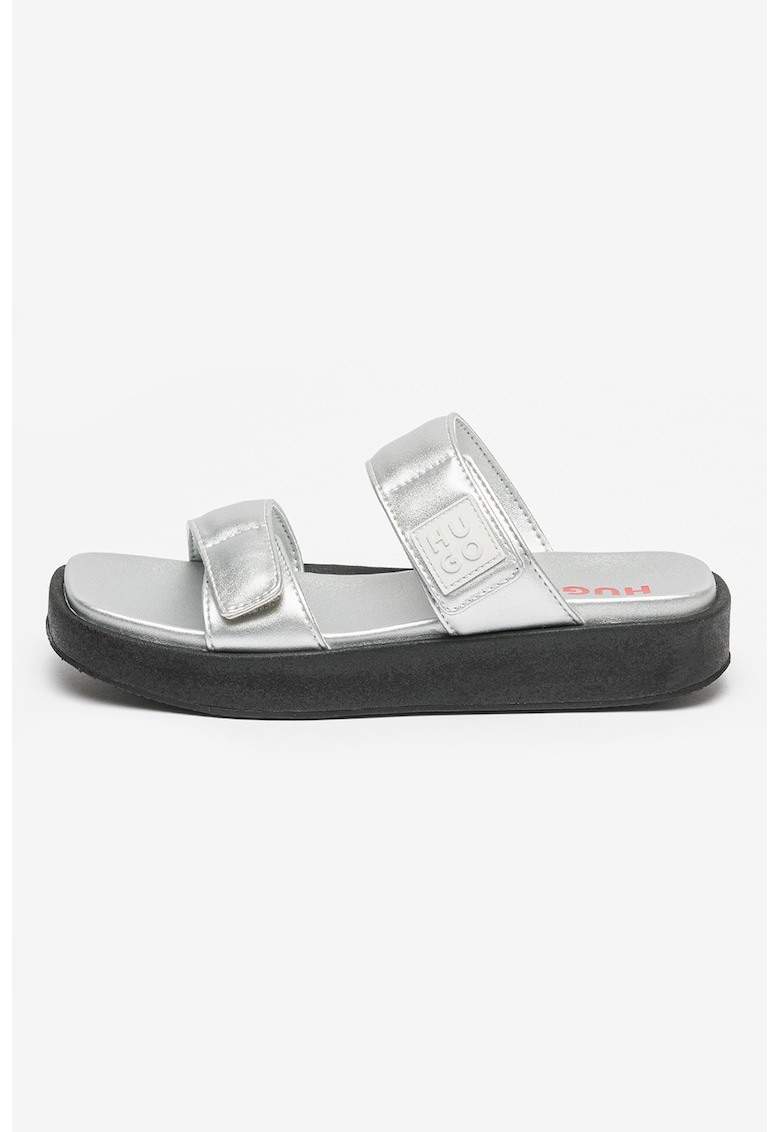Papuci cu velcro Emma - Argintiu