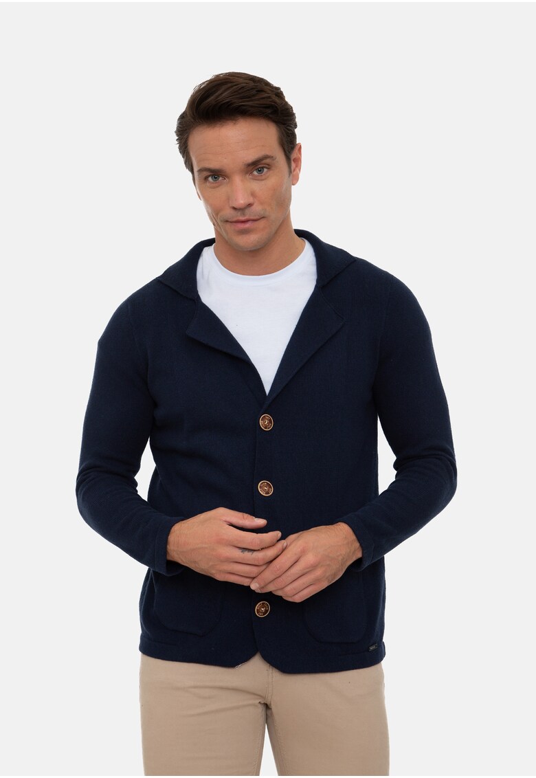 Sir Raymond Tailor Cardigan cu guler si revere