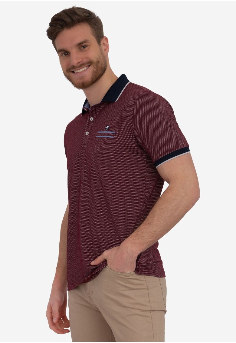 Tricou polo cu detaliu cu logo discret