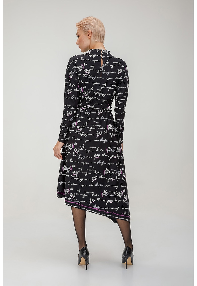 Rochie asimetrica cu imprimeu