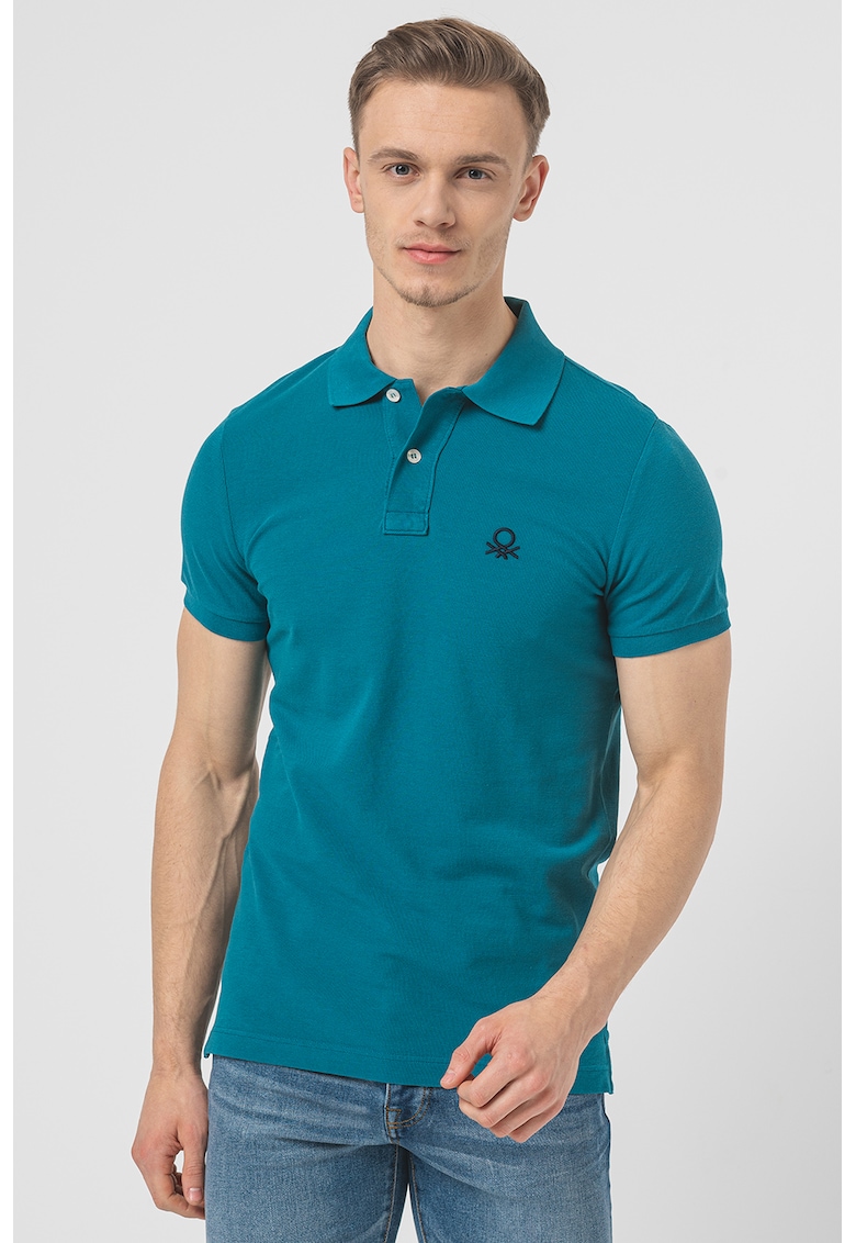 Tricou polo slim fit din bumbac
